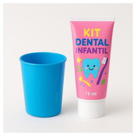 KIT GEL DENT. INFANTIL 75ML + VASO AGUA