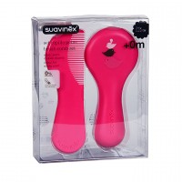 CEPILLO Y PEINE INFANTIL SOFT SUAVINEX ROSA DECORADO
