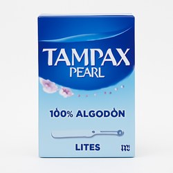 TAMPAX PEARL TAMPON 100%ALGODON  LITES 18 U