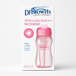 BIBERON DE TRANSICION BOCA ANCHA KIT DR BROWN'S NATURAL FLOW ROSA 270 ML