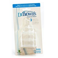 TETINA SILICONA BOCA ANCHA DR BROWN'S NATURAL FLOW + 3 MESES N2 2 U