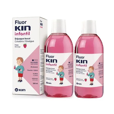 FLUOR KIN INFANTIL ENJUAGUE BUCAL  FRESA 500 ML