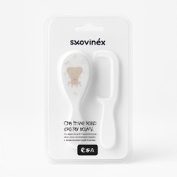CEPILLO Y PEINE INFANTIL SOFT SUAVINEX BLANCO DECORADO
